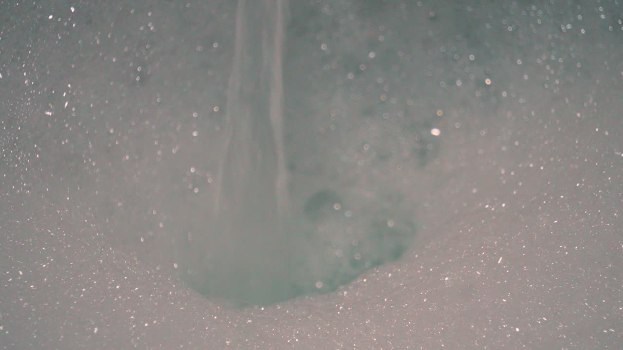 Water Filling Up Luxurious Bubble Bath in Bathtub Ready to Get In and Soak into Skin After Long Day. Cleaning Body to Maintain Hygiene and Cleanliness.