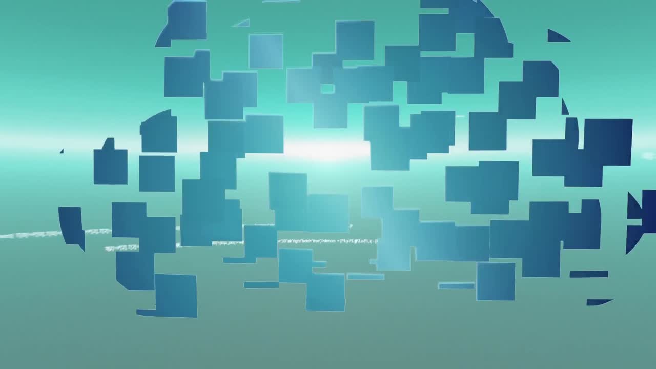 빛나는 녹색 배경에 클라우드 아이콘 데이터 처리를 가진 연결 네트워크의 애니메이션