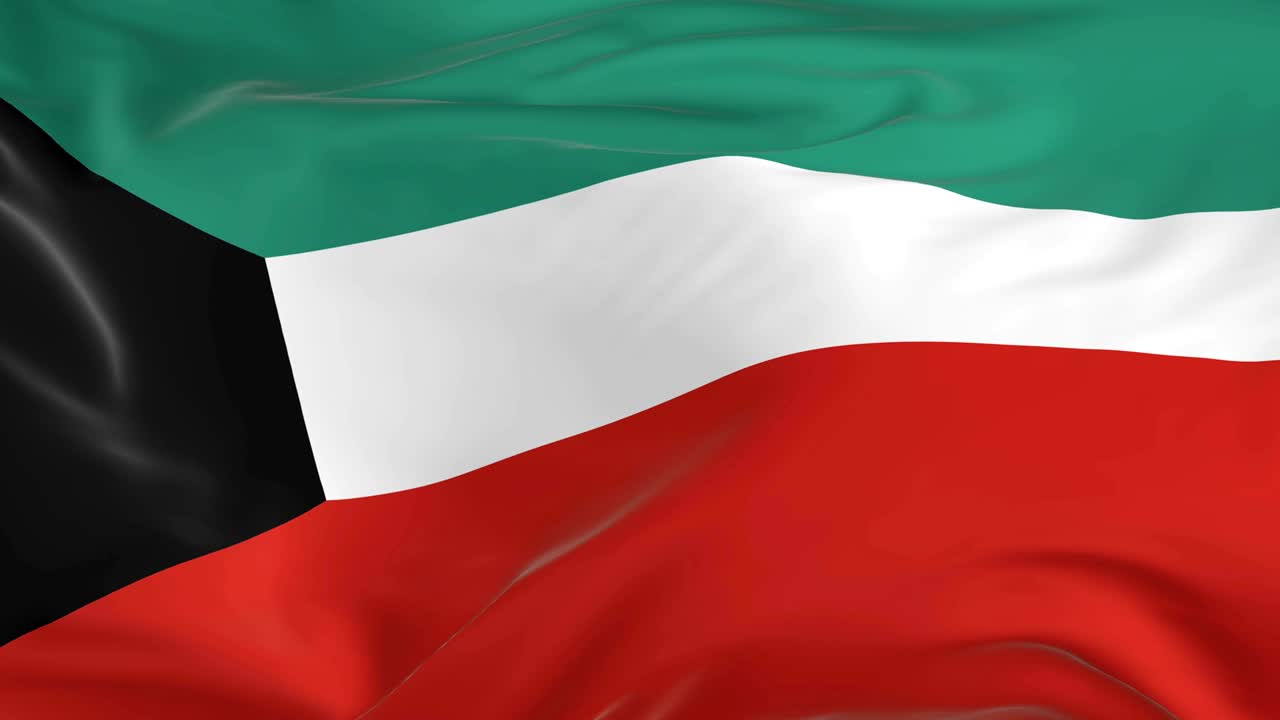 ondeando una bandera en bucle como fondo de kuwait