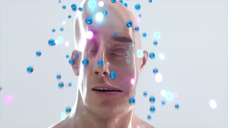 hombre calvo con burbujas