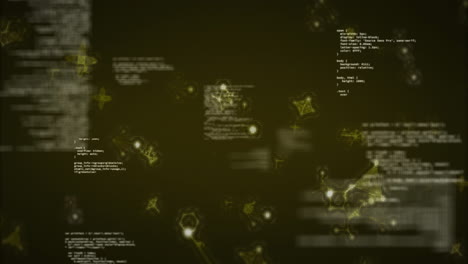 Animation of digital data processing over black background