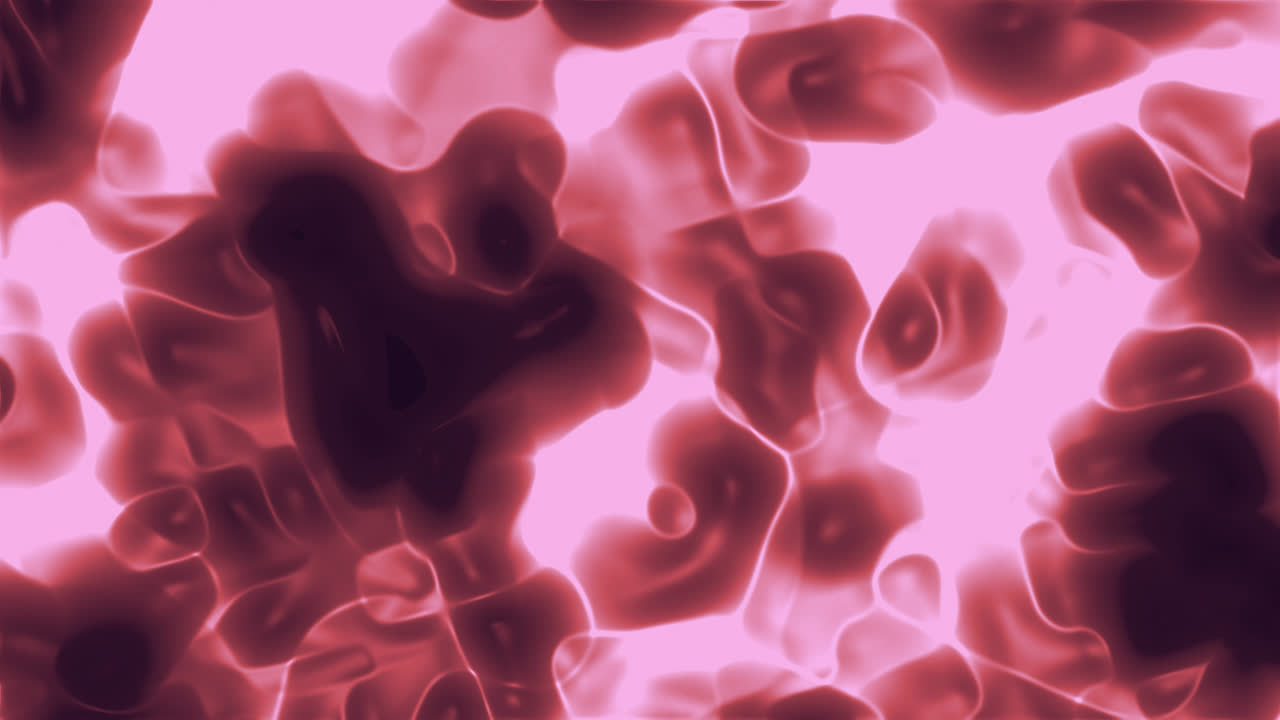 Pulsating Abstract Organic Shapes in Pink and Red