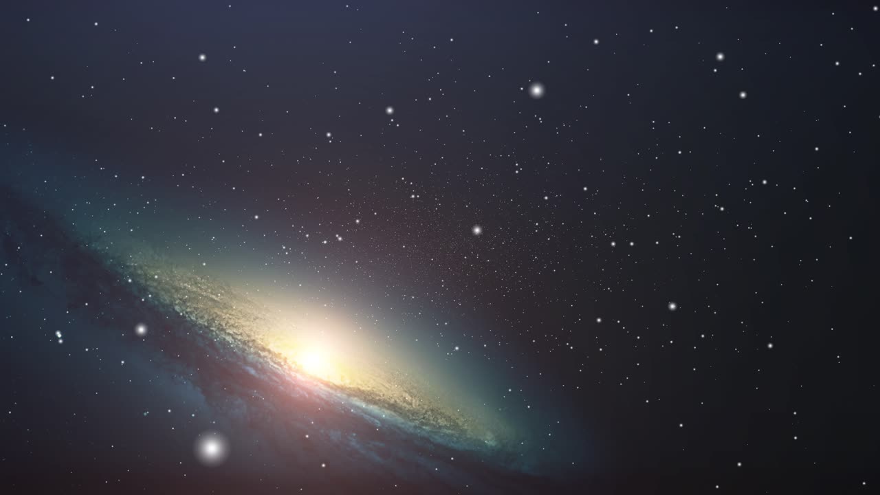 광활한 우주에 떠있는 은하