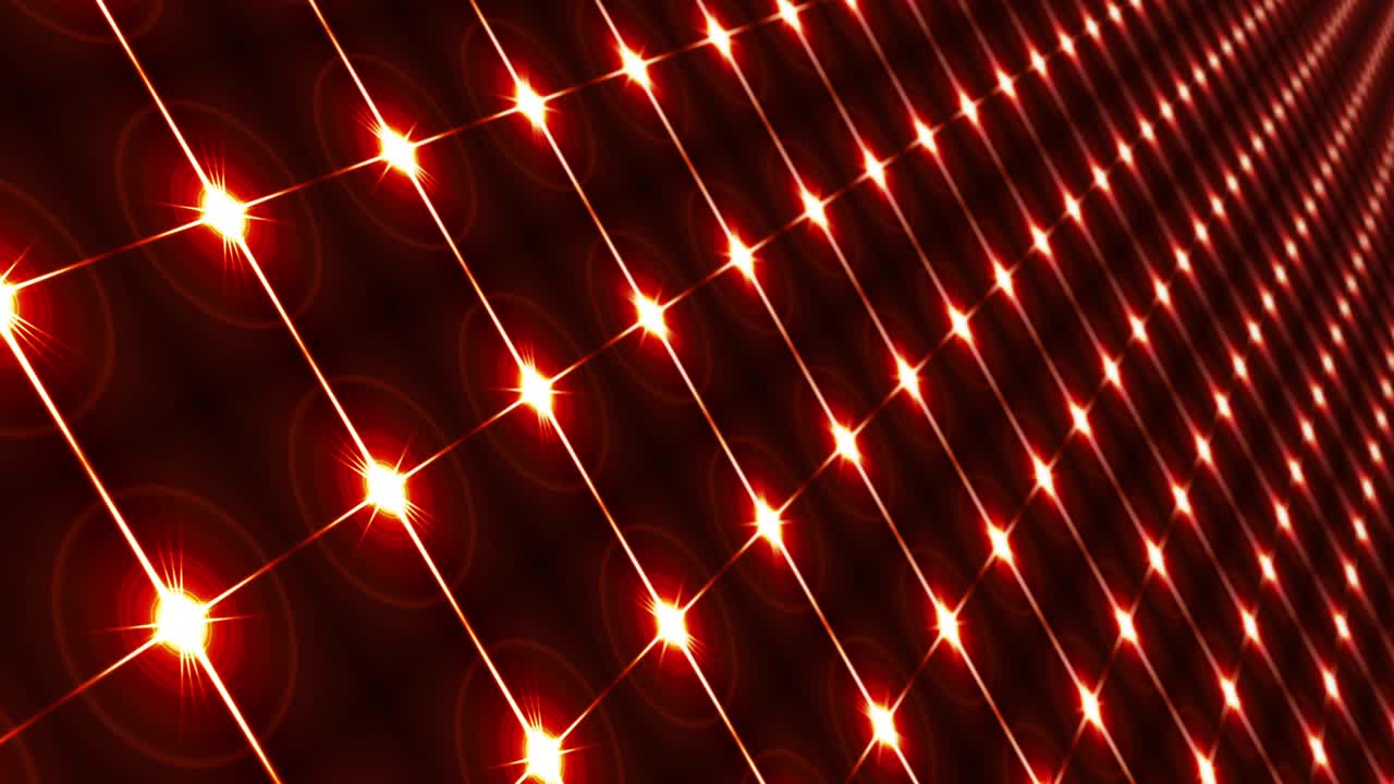 4k 3d animación de bucle sin costuras abstracta matriz de red de luz eléctrica panel led virtual fondo moderno. mosaico de camino futurista digital con fondo tecnológico de movimiento de línea eléctrica geométrica.