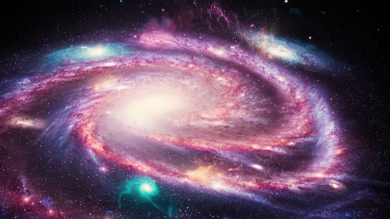 Lebendige Spiralgalaxie rotiert im tiefen Weltraum