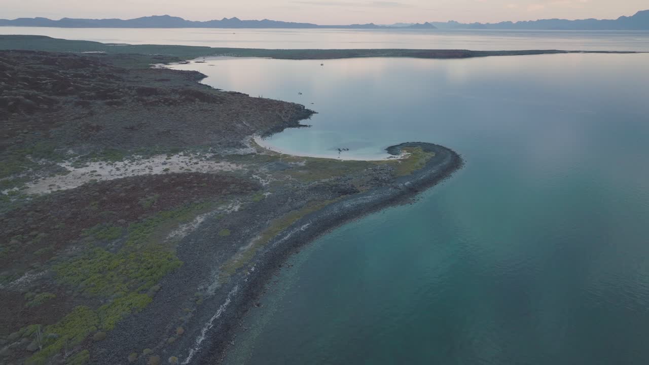 이슬라 코로나도, 바하 캘리포니아, 멕시코, 항공의 이국적인 해안선과 해변