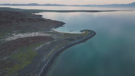 Exotic-Coastline-and-Beach-of-Isla-Coronado,-Baja-California,-Mexico,-Aerial