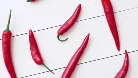 spining in slow motion red hot chili peppers pattern isolated on white