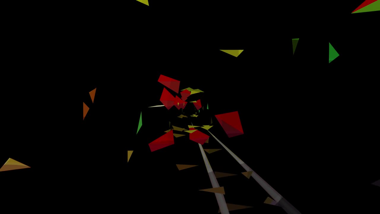 비행하는 기하학적 모양으로 간단하게 반복되는 어두운 배경