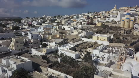 Aerial:-Mediterranean-hillside-architecture-on-island-of-Santorini