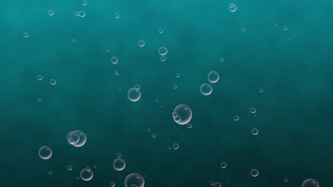 animación 3d de burbujas líquidas que se elevan a través del océano agua gráficos de movimiento fondo bebida soda efecto visual partículas de jabón arte digital aceite azul azul agua