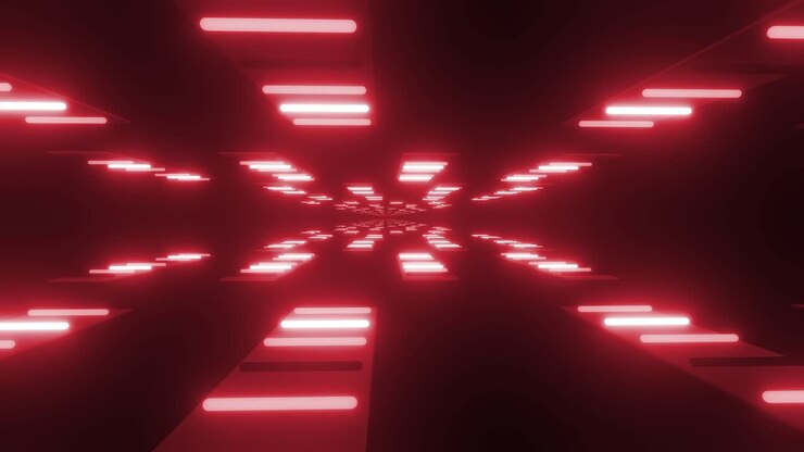 Red Neon Tunnel 3D Graphic Design
