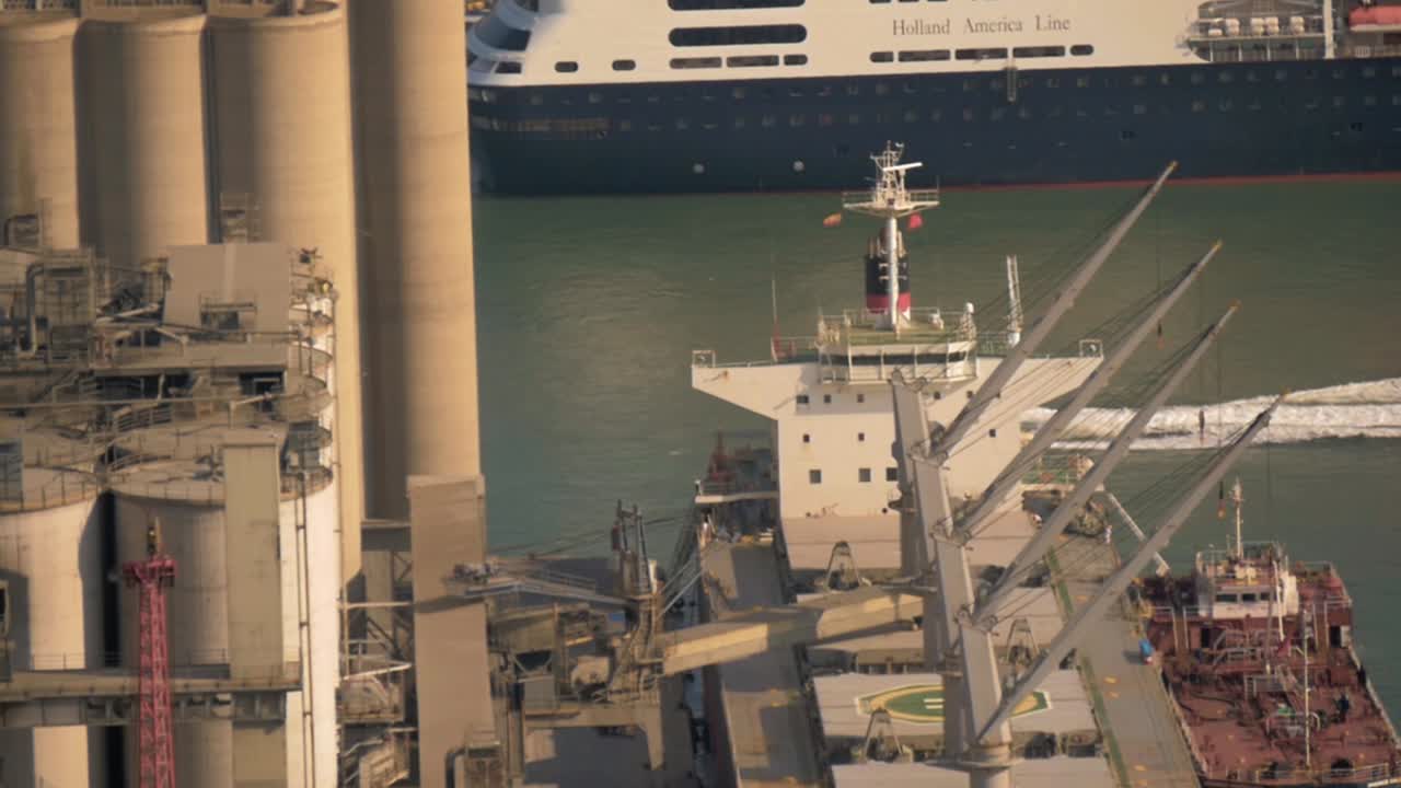 Ship entering a port