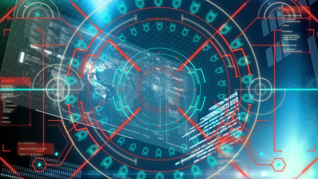 animación del escaneo del alcance y el procesamiento de datos en la pantalla en segundo plano