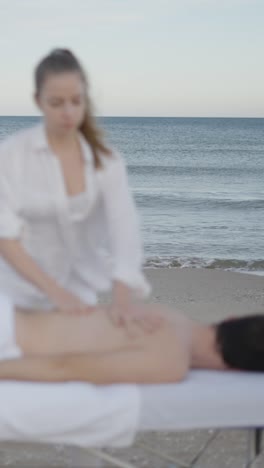 relaxing beach massage by the ocean