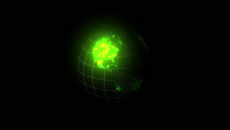 digital green spinning globe