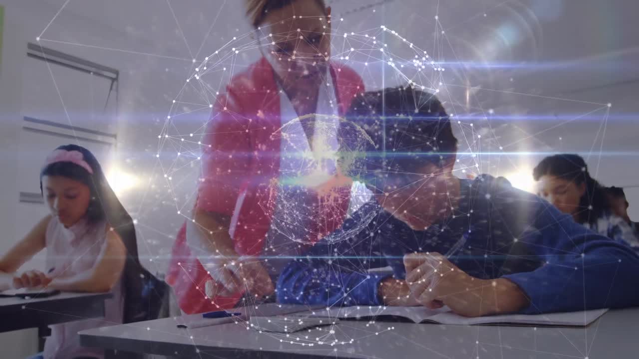 다양한 학생들의 학습에 대한 데이터 처리 애니메이션