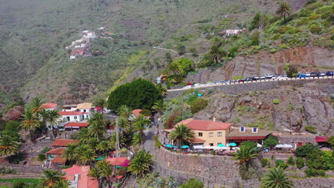 Exotic-town-Masca-with-palms-on-a-steep-mountain-cliff,Canary-Islands,Spain