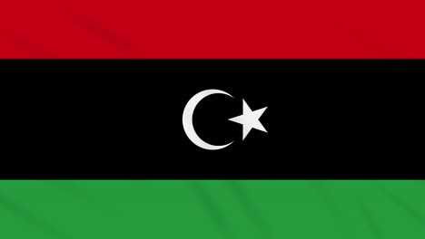 libya flag waving cloth background, loop