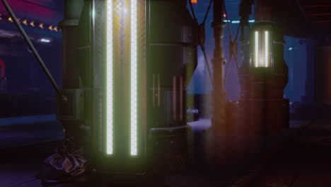 luces de neón de la ciudad futurista de ciencia ficción