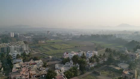satara greneryfeelds ciudad vista por avión no tripulado en maharashtra