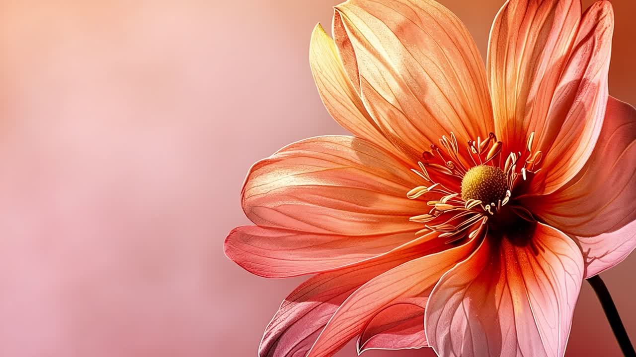 Close-up of a Vibrant Pink and Orange Flower