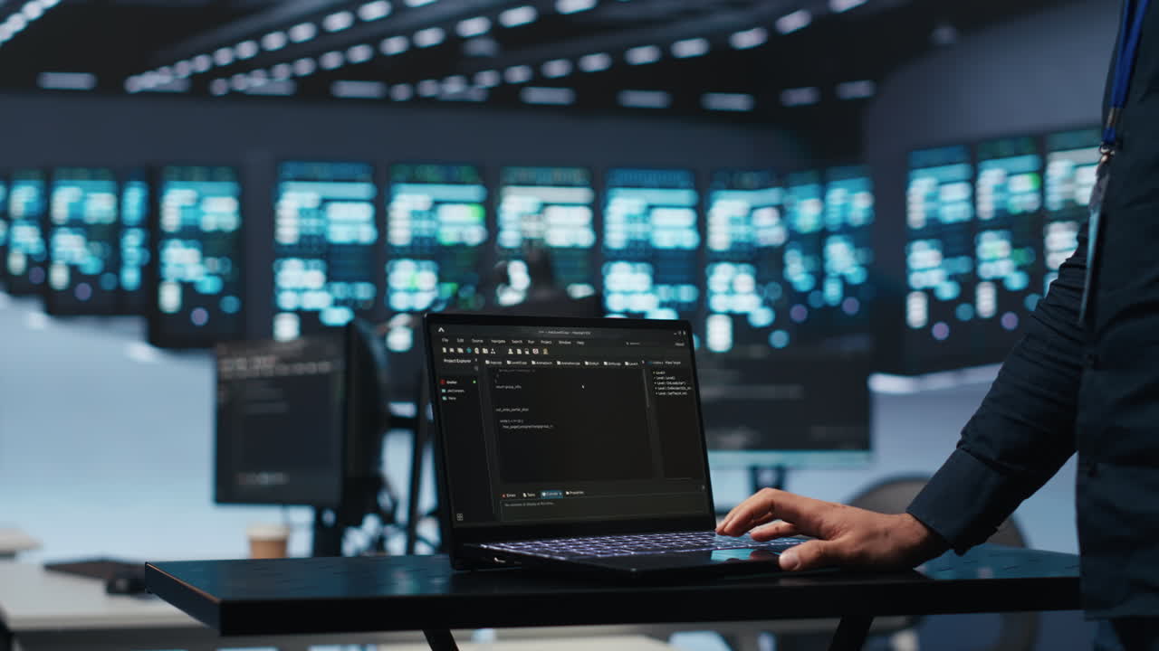System administrator uses notebook to oversee supercomputers