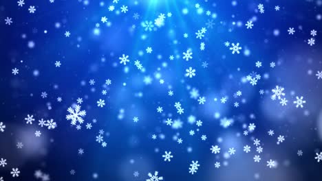 falling snowflakes blue background