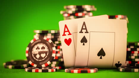poker chips and playing cards