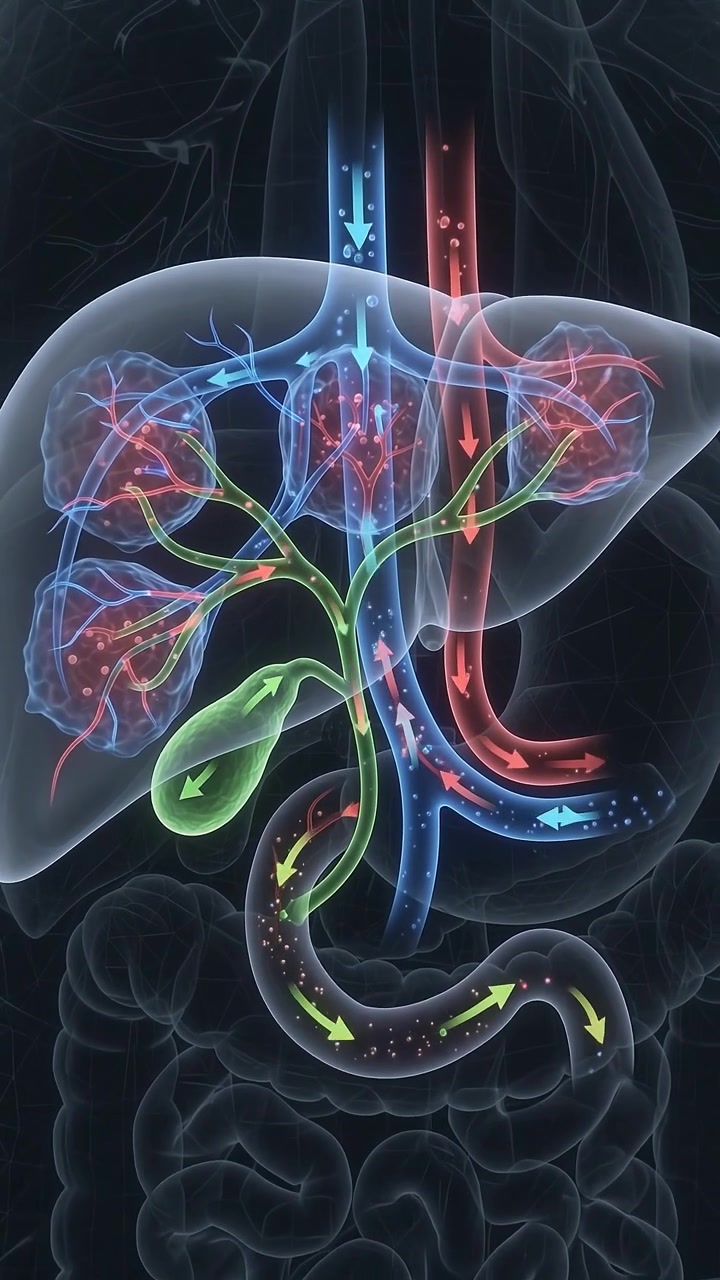 Medical Animation of Human Liver Anatomy and Bile Flow
