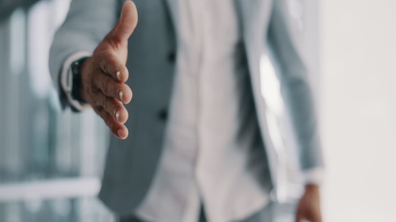 Welcome hand shake, business man