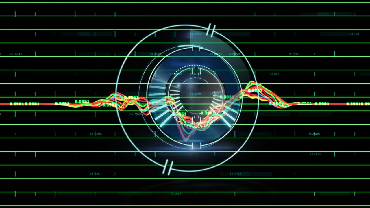 animación del escaneo del alcance sobre el procesamiento de datos
