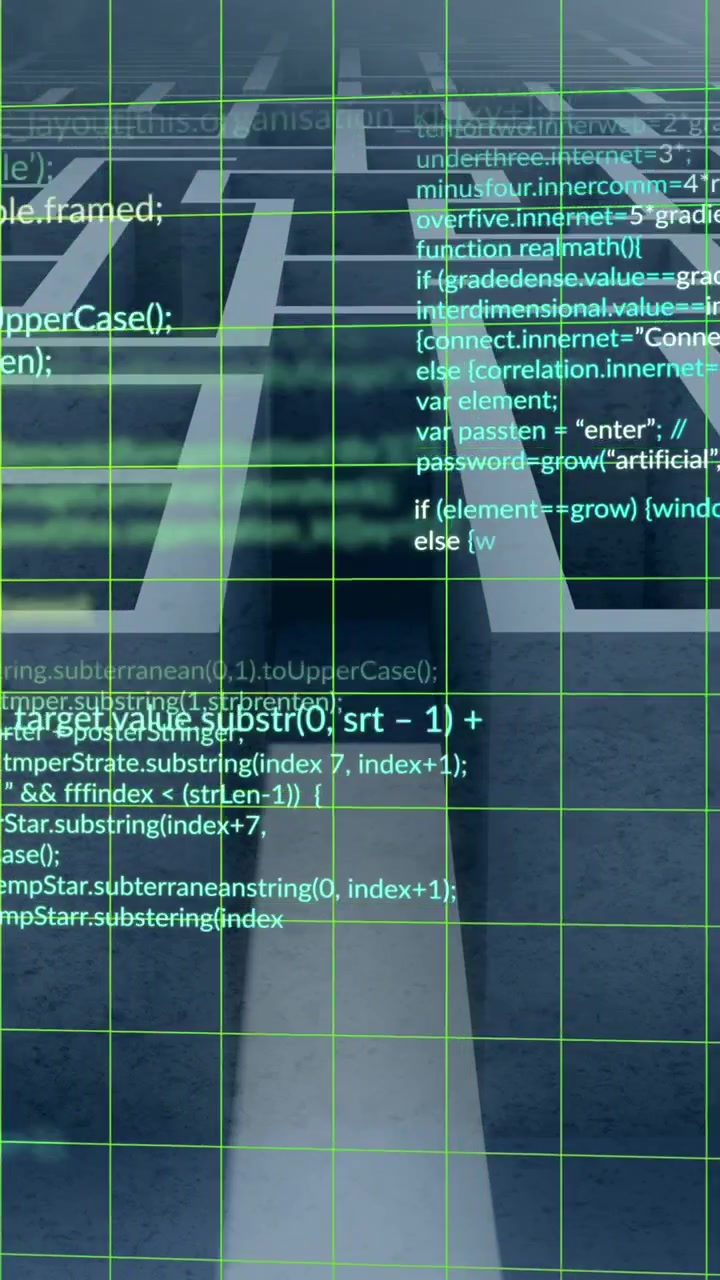 Animation of computer data processing over maze