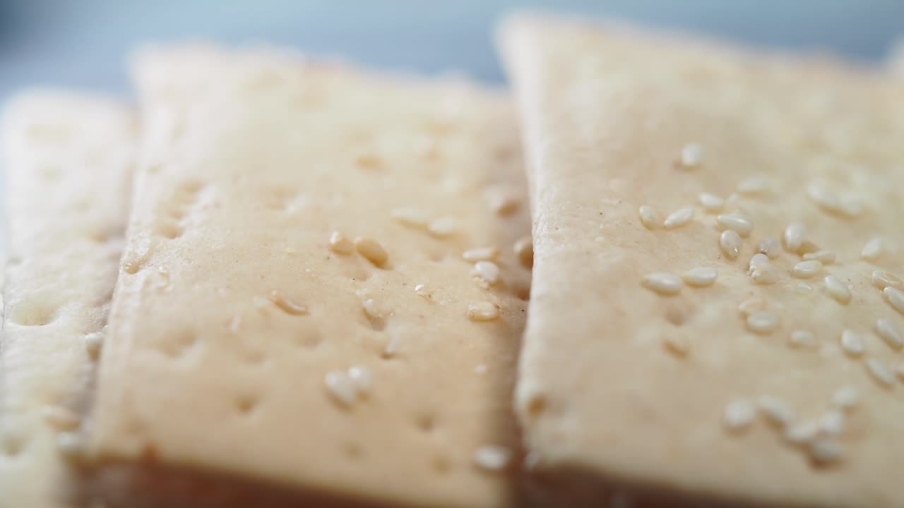 Close-up of Sesame Crackers
