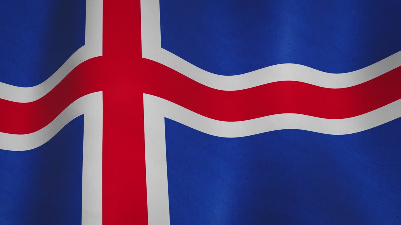 Islands vajende flag fuldskærmsbaggrund - sømløs loop videoanimation