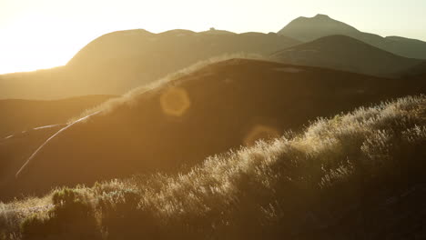 sunset over the valley fields