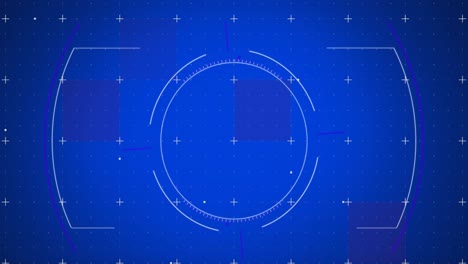 animation of scope scanning and white markers on blue background