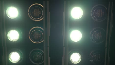 stage lights with sound. shiny lights turning on and off