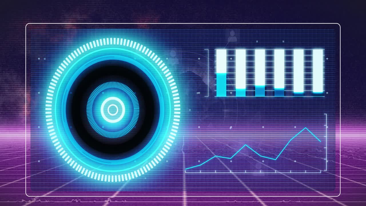 Composition of blue padlock icon with circuits on transparent screen on dark background