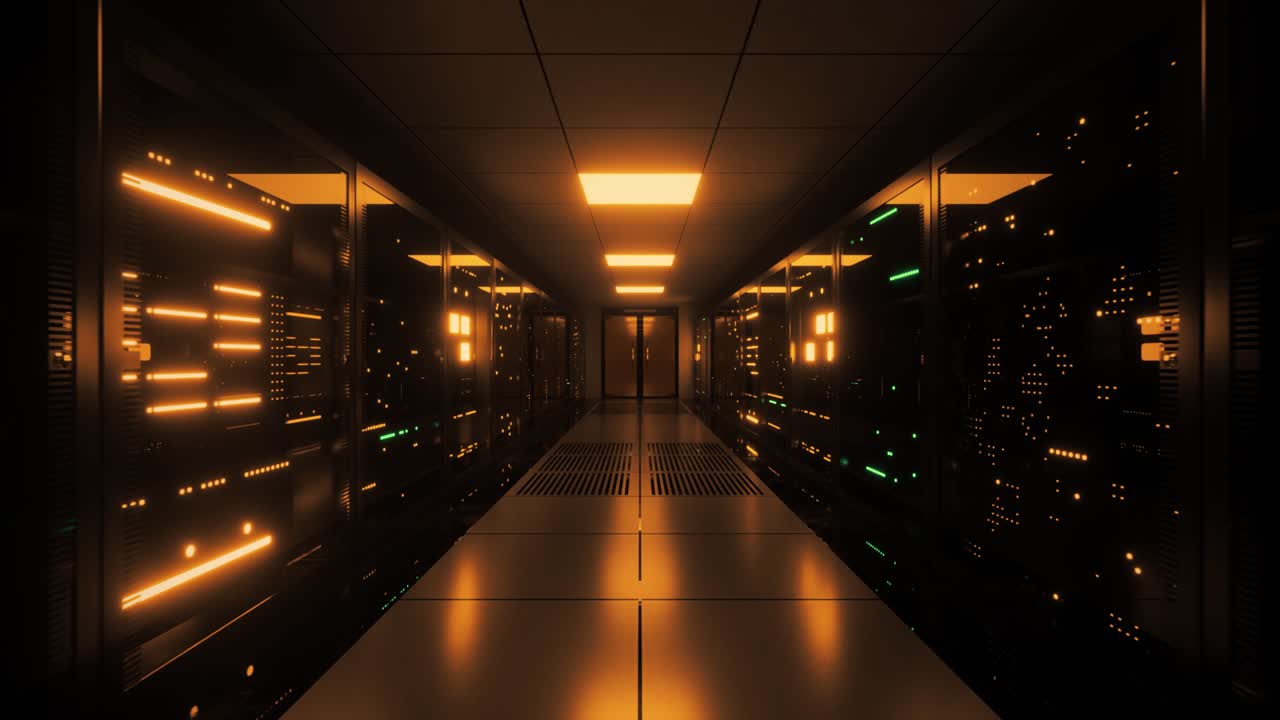 Dark Futuristic Server Room