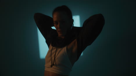 woman in a hoodie, artistic portrait