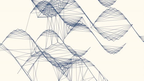 connected blue lines in geometric seamless shapes on white gradient