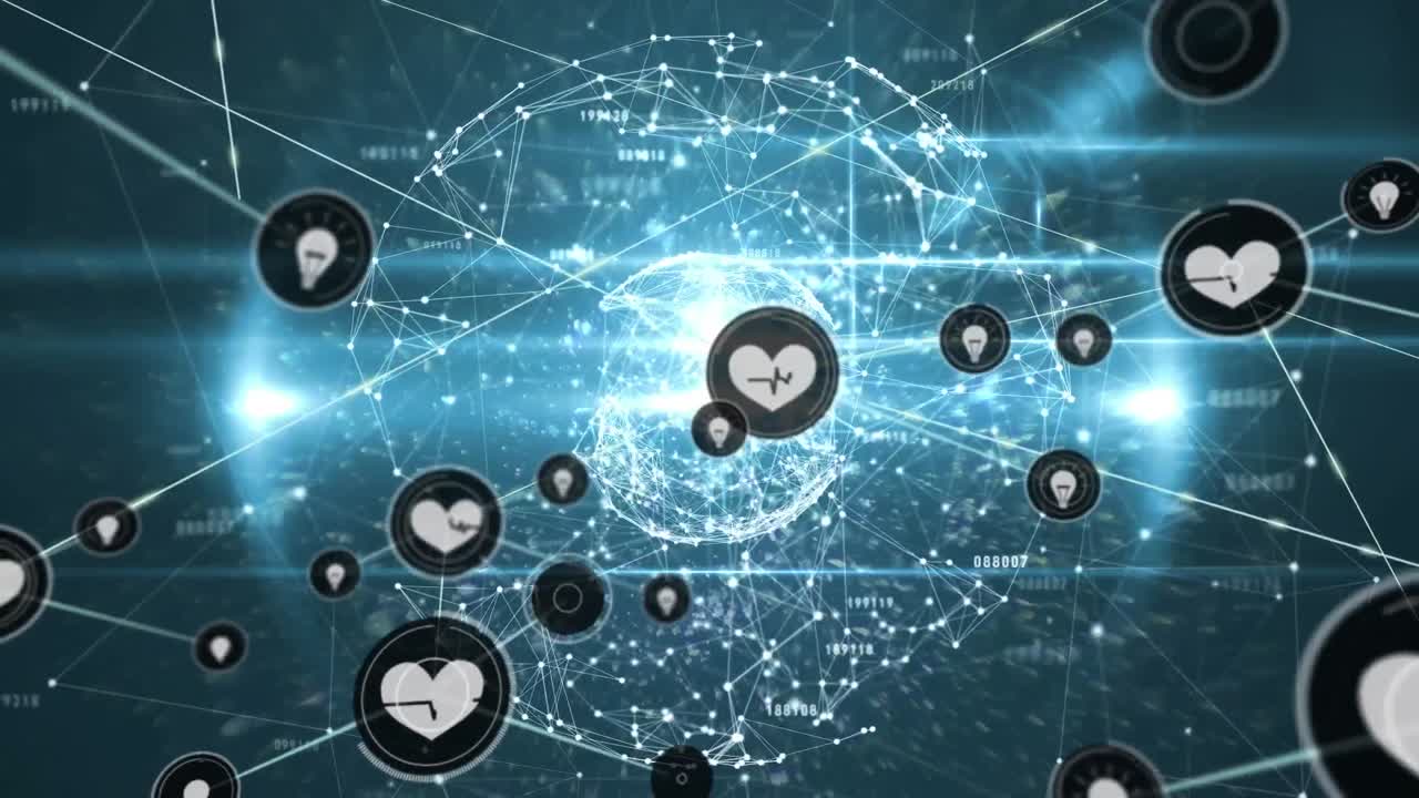 연결의 네트워크와 함께 지구의 애니메이션