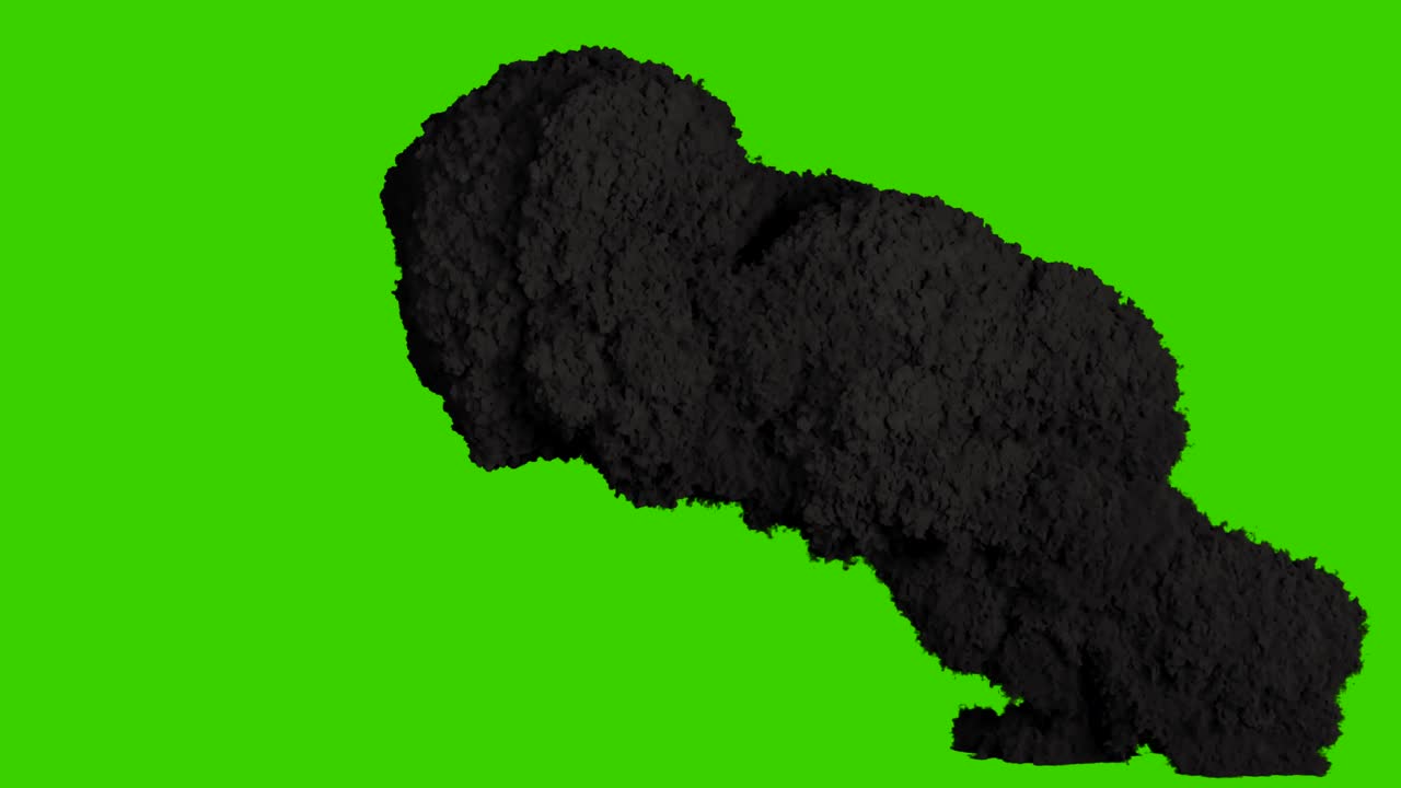 взрыв топлива или взрывчатых веществ с высвобождением большого количества черного дыма. взрыв с черным дымом на изолированном фоне с альфа-каналом, взрыв бомбы и настоящий дым.