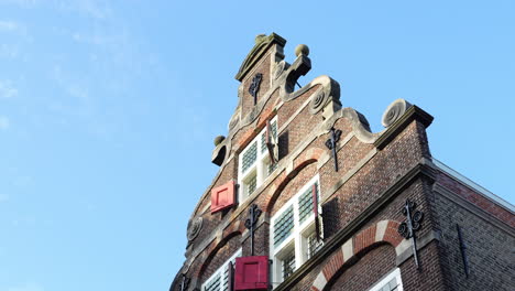 architectural facade of relais and châteaux weeshuis gouda, spieringstraat, gouda, netherlands