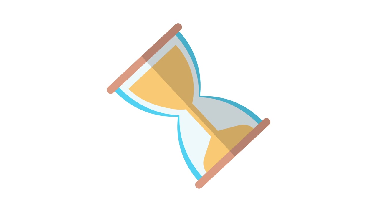 Animated Hourglass with Falling Sand on White Background