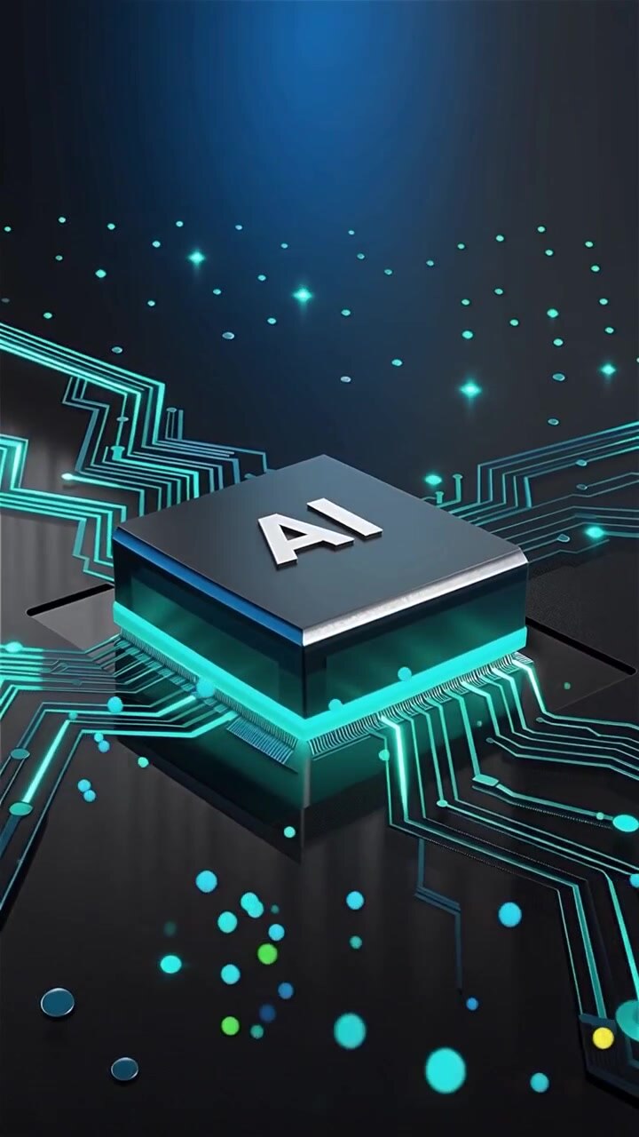 Futuristic AI Chip Motherboard Technology Background