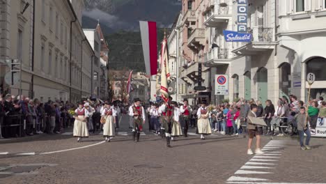 traditional parade in an alpine town