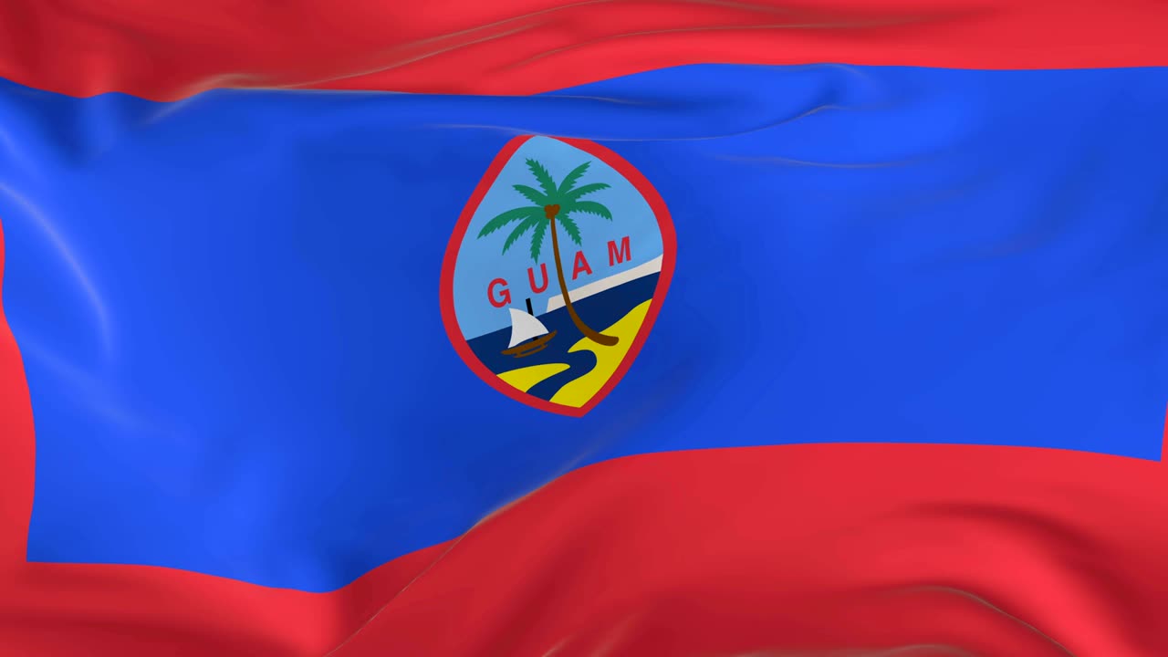 agitando una bandera en bucle como fondo guam
