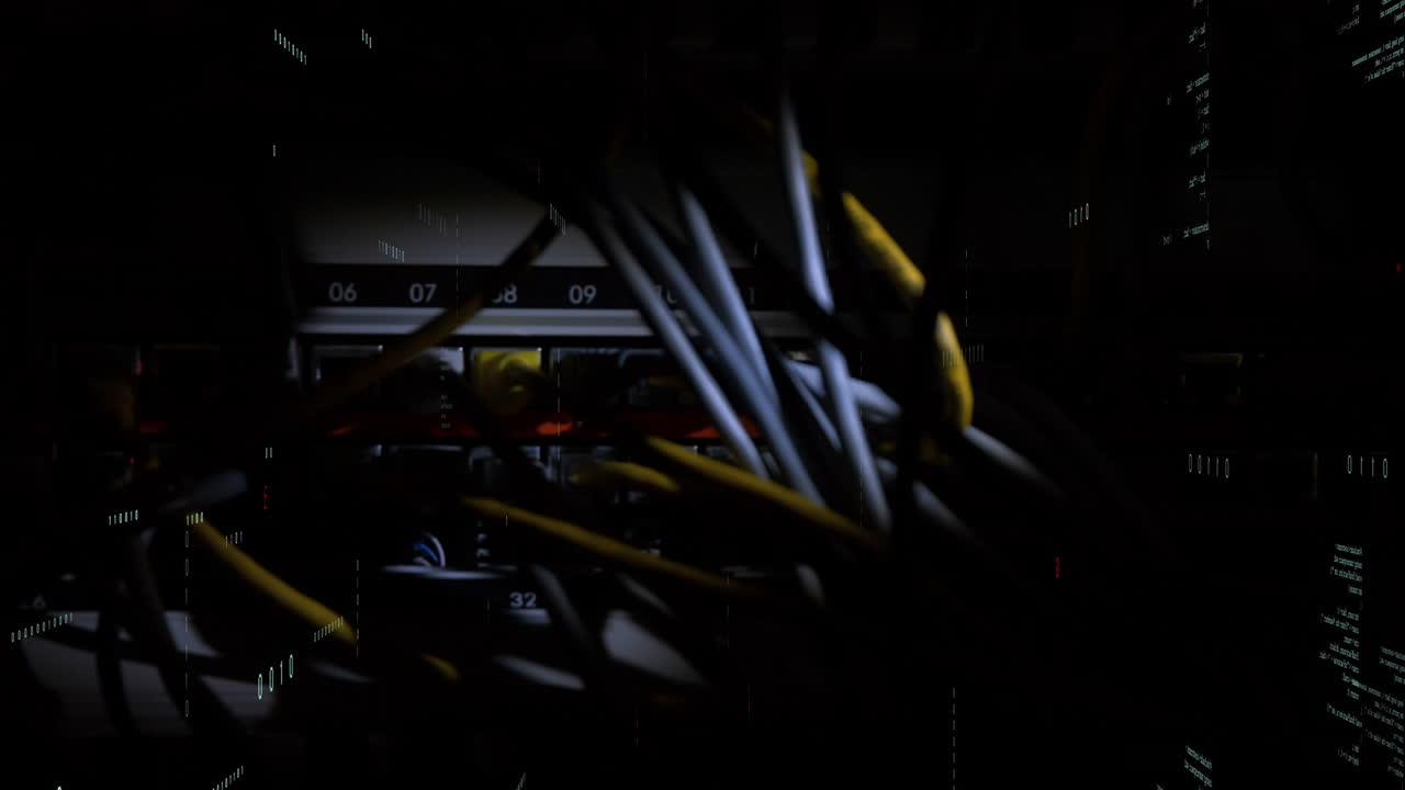 Animation of data processing over server room